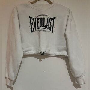 Women’s Forever 21 Everlast Women's White Logo Cropped Hoodie